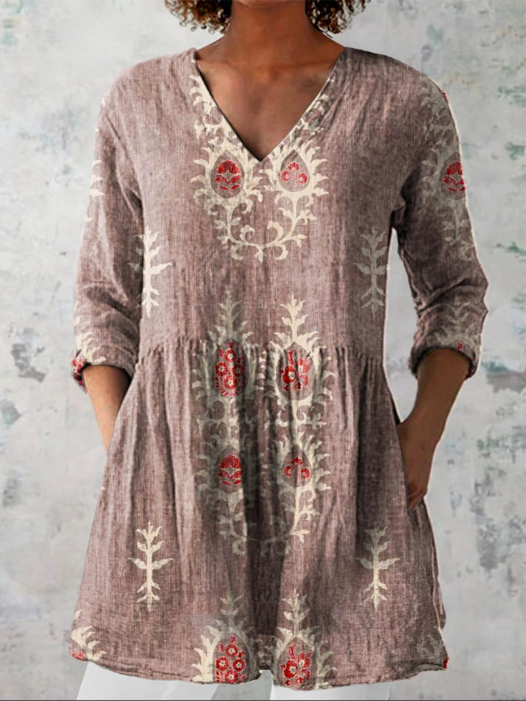 Elise | Blusa lunga con scollo a V